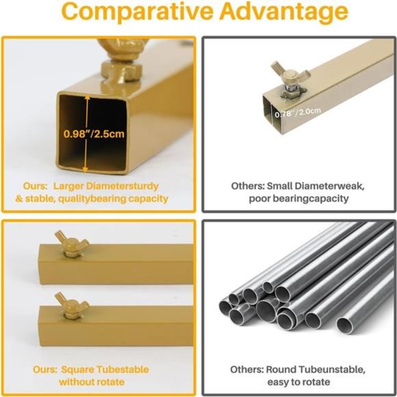 10FT x 10FT Square Backdrop Stand , Backdrop Stand Heavy Duty with Base (Gold) - Picture 2 of 7